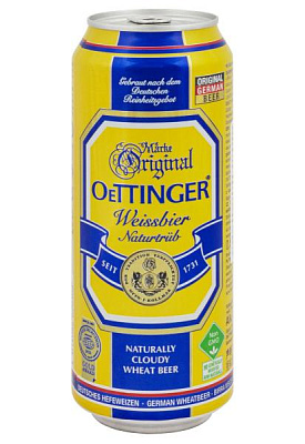 пиво oettinger weissbier 4,9% светлое ж/б 0.5 л