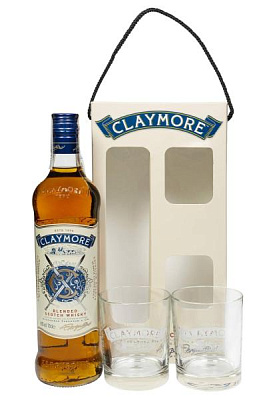 виски claymore со стаканами 0.7 л