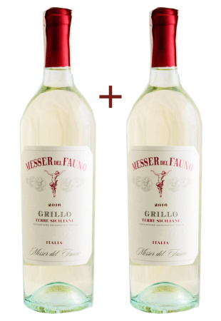 Набор вина Messer del Fauno Grillo Terre Siciliane IGT Белое Сухое 0.75 (набор 2 х 0.75 л)