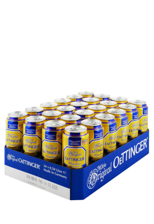 Упаковка Пиво Oettinger Weissbier ( светлое нефильтр.пшеничное ж/б 0.5 л  24 шт )