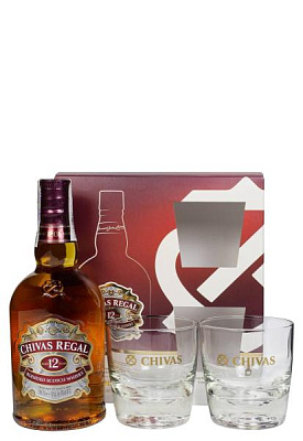 виски chivas regal 12 y.o. с бокалами 0.7 л