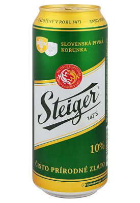 пиво steiger 10% светлое фильтрованное ж/б 0.5 л 