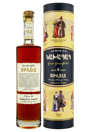 Бренди Прадед 8 лет в тубусе 0.5 л
