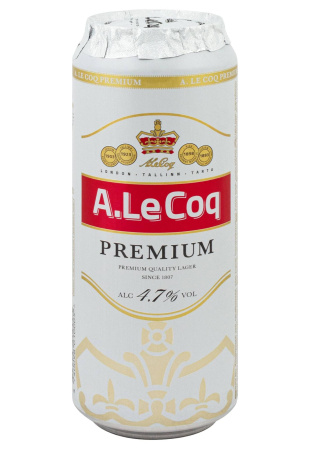 Пиво A. Le Coq Premium светлое 4,7% ж/б 0.5 л фото Пиво A. Le Coq Premium светлое 4,7% ж/б 0.5 л