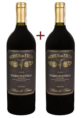 набор вина messer del fauno nero d'avola terre siciliane красное сухое 0.75 (набор 2 х 0.75 л)