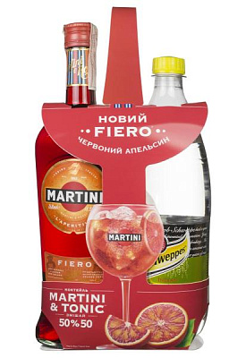 вермут martini fiero с тоником красный сладкий 0.75 л