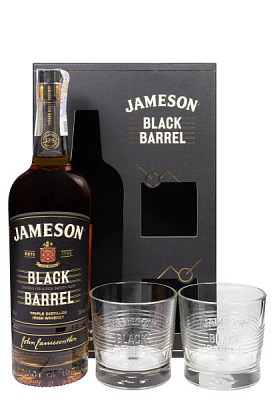 виски jameson black barrel с бокалами 0.7 л