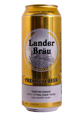 пиво lander brau 4,9% светлое ж/б 0.5 л