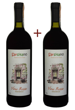 Набор вина Sarsitano Vino Rosso Amabile Красное Полусладкое NEW 0.75 (набор 2 х 0.75 л)