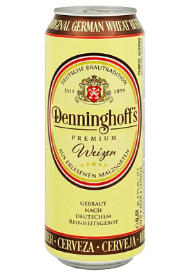 пиво denninghoff's weizen пшеничное ж/б 0.5 л 