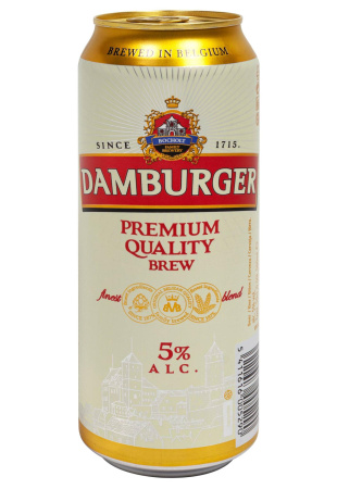 Пиво Damburger Premium 5% светлое ж/б 0.5 л