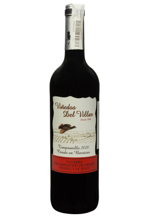 Vinedas Del Villar Tempranillo 2020 Красное Сухое 0.75 л