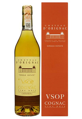 коньяк chateau d'orignac fins bois v.s.o.p. в коробке 0.7 л