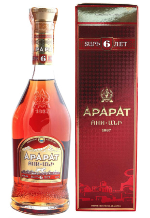 Коньяк АрАрАт Ани 6 лет в коробке 0.5 л