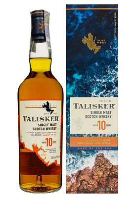 виски talisker 10 y.o. в коробке 0.7 л 