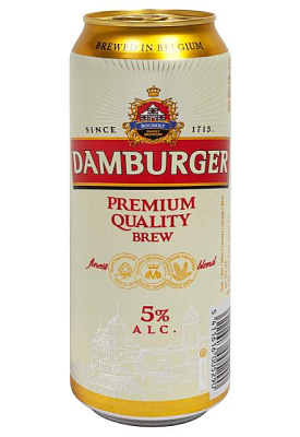 пиво damburger premium 5% светлое ж/б 0.5 л