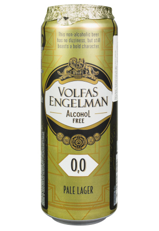 Пиво Volfas Engelman Lager светлое б/а ж/б 0.568 л