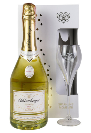 Shlumberger Classic Sparklig Moments с бокалом Брют 0.75л