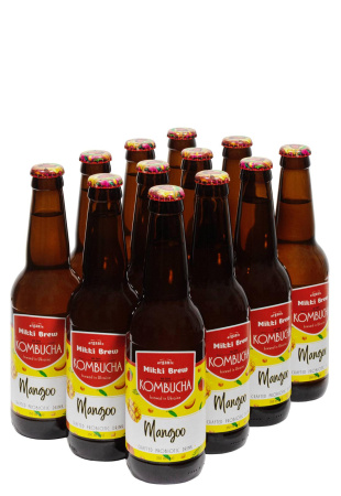 Упаковка Напитка Mikki Brew Комбуча Mangoo ( слабогазированный 0.35 л 12 шт )