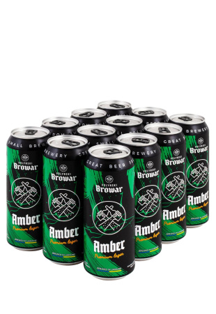 Упаковка Пиво Amber ( 4,4% светлое н/ф ж/б 0.5 л 12 шт )