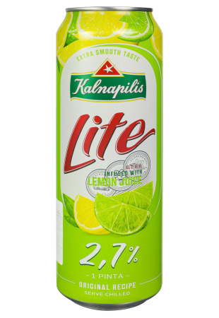 Пиво Kalnapilis Lite Lemon 2,7% ж/б 0.568 л