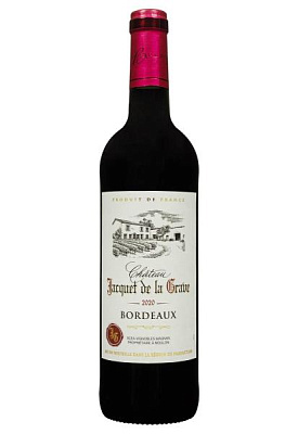 chateau jacquet de la grave 2020 bordeaux красное сухое 0.75 л