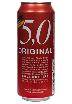 Пиво 5.0 Original Lager 5% светлое ж/б 0.5 л пиво 5.0 original lager 5% светлое ж/б 0.5 л