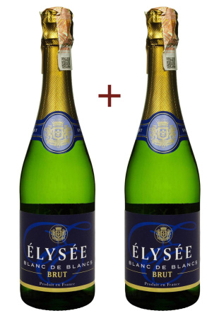 Набор вина Elysee Blanc De Blancs Brut Белое Сухое 0.75 (набор 2 х 0.75 л)