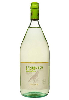 Civ&Civ Lambrusco dell'emilia Bianco Amabile Біле Напівсолодке 1.5 л  civ&civ lambrusco dell'emilia bianco amabile белое полусладкое 1.5 л
