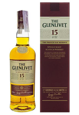 виски the glenlivet 15 y.o. в коробке 0.7 л