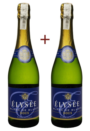 Набор вина Elysee Blanc De Blancs Doux Белое Сладкое 0.75 (набор 2 х 0.75 л)