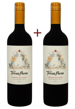 Набор вина Terra Pura Сabernet Sauvignon Красное Сухое 0.75 (набор 2 х 0.75 л)
