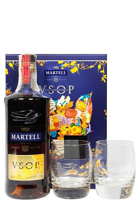 коньяк martell vsop с бокалами 0.7 л