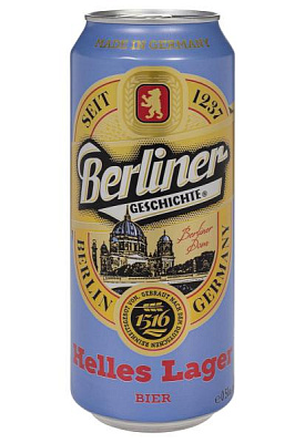 пиво berliner geschichte helles lager 4,1% ж/б 0.5 л
