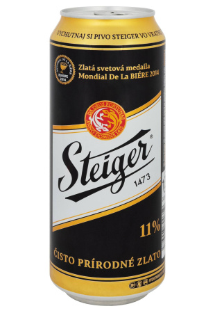 Пиво Steiger 11% темное фильтрованное ж/б 0.5 л 