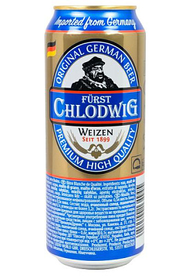 пиво furst chlodwig weizen 5,2% ж/б 0.5 л