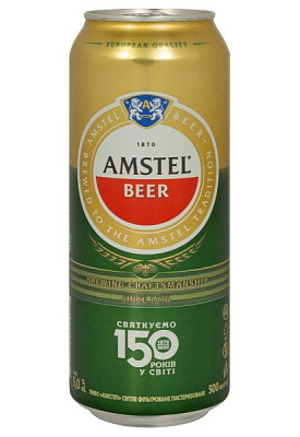 пиво amstel 5% светлое ж/б 0.5 л