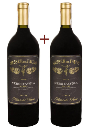 Набор вина Messer del Fauno Nero d'Avola Terre Siciliane Красное Сухое 0.75 (набор 2 х 0.75 л)