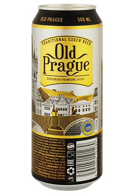 пиво old prague bohemian premium lager 4.8% ж/б 0.5 л