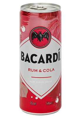 напиток алкогольный bacardi rum-cola ж/б 0.25 л