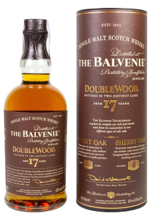 Виски Balvenie Doublewood 17 y.o. в тубусе 0.7 л фото Виски Balvenie Doublewood 17 y.o. в тубусе 0.7 л