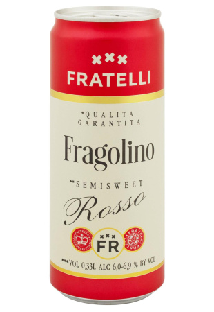 Напиток винный Fratelli Fragolino Rosso Красный Полусладкий ж/б 0.33 л 