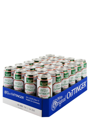 Упаковка Пиво Oettinger Alkoholfrei ( светлое пастериз.б/а ж/б 0.5 л 24 шт )