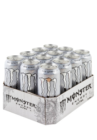 Упаковка Энергетический напиток Monster Ultra Energy б/а ( ж/б 0.5 л 12 шт )