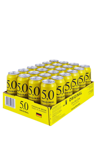 Упаковка Пиво 5.0 Original Weiss Beer ( 5% пшеничное нефильтрованное ж/б 0.5 л 24 шт )