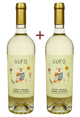 набор вина gufo pinot grigio terre di chieti белое сухое 0.75 (набор 2 х 0.75 л)