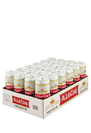 Упаковка Пиво A. Le Coq Premium ( светлое 4,7% ж/б 0.5 л 24 шт )   фото Упаковка Пиво A. Le Coq Premium ( светлое 4,7% ж/б 0.5 л 24 шт )