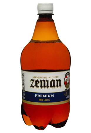 Пиво Земан Премиум 4,9% светлое 1 л