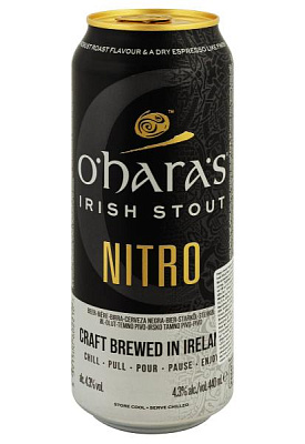 пиво o'hara's irish stout nitro ж/б 0.44 л 