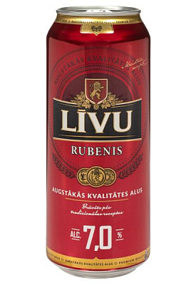 пиво livu rubenis 7% ж/б 0.5 л